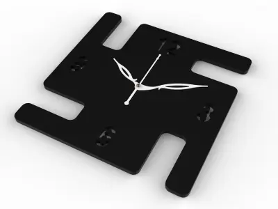 Modern Geometric Wall Clock 3D model