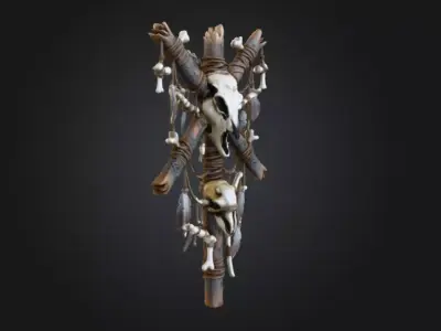 Symbol of Ancient Ritual Power Low-poly 3D model