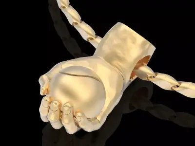 Hand and Tennis ball pendant gold printable jewelry 3D model 3D print model purchase