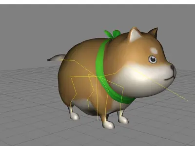 Lowpoly Animal Cartoon - Dog Low-poly 3D model