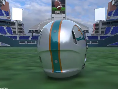 Miami Dolphins American Football Helmet 3D model