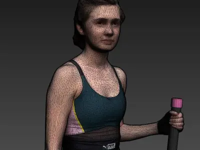 Stylized Fitness Character Low-poly 3D model