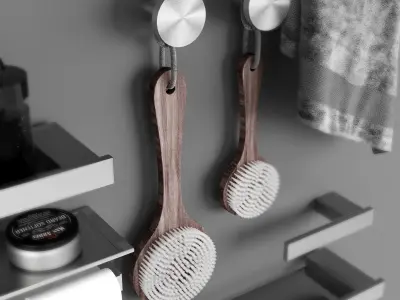 Bathroom accessories Turs steel Low-poly 3D model