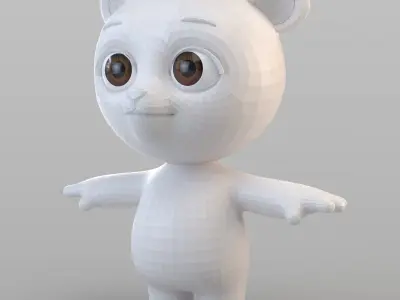 Cartoon Biped Bear 3D model