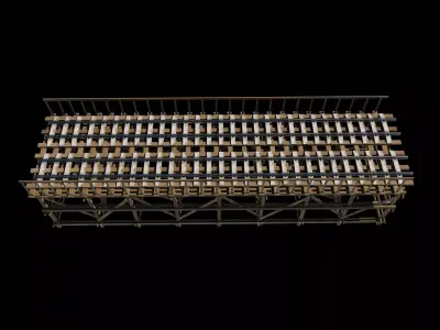 Wooden railway bridge 3D model purchase