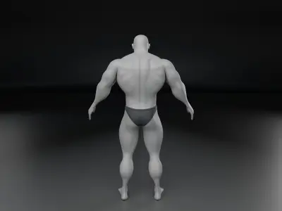 Base Mesh - Human Body - Muscular Male V2 3D model