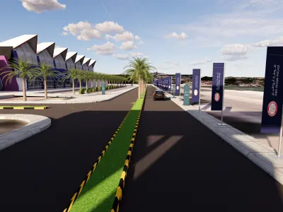 Al Ain Volleyball Stadium Event Setup - Exterior Interior Design 3D model
