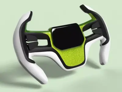 Sporty steering wheel concept design 3D model