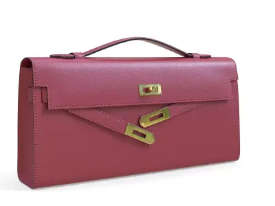 Hermes Kelly Cut Clutch Red Leather Low-poly 3D model