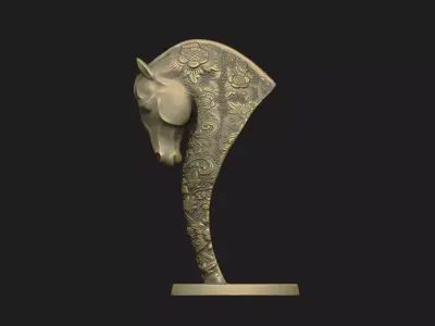 horse decor detail art award style design gothic tabletop knight 3D print model