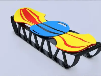 Sleigh chair with design Low-poly 3D model