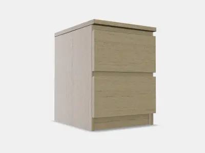 MALM Chest of 2 drawers Low-poly 3D model