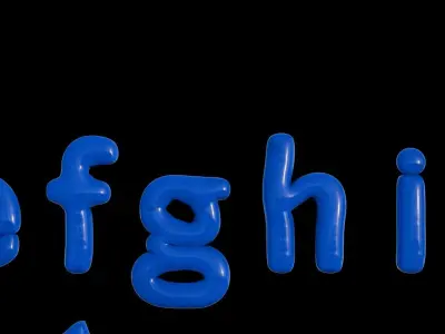 Alphabet Balloons and Numbers 3D model complete  with material  Low-poly 3D model