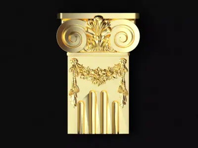 Carved column capital 3D model buy