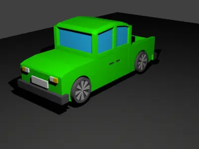 lowpoly cartoon car pack Free low-poly 3D model