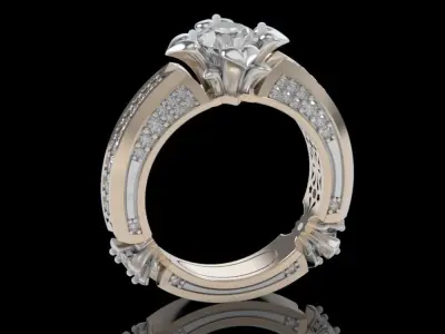 ring with stones 3D print model