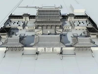 China temples church Historical sites palace 3D model buy