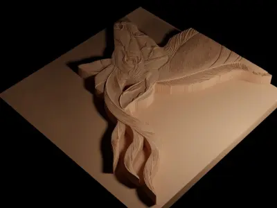 Kudu CNC 3d Print High Relief Sand Casting 3D print model