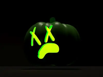 Scary halloween pumpkin 3D print model