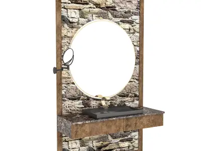 natural bathroom sink 3D model Low-poly 3D model