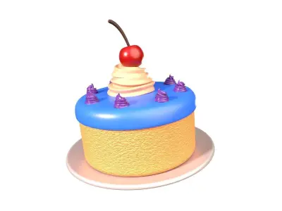 Cake 3D Illustration 3D model