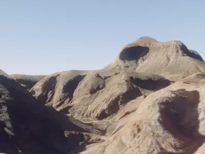 3D Desert Terrain Free low-poly 3D model
