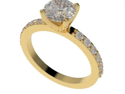 Wedding ring 3D print model 34