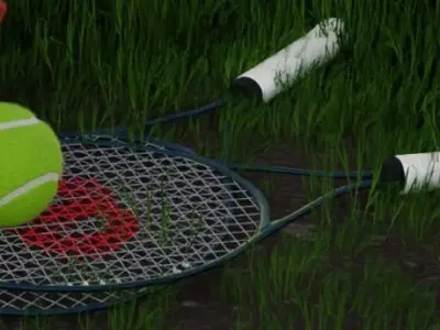 Tennis Racket Low-poly 3D model