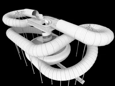 Water park slide snake 3D model