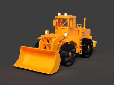 Chinese wheel loader   Low-poly 3D model
