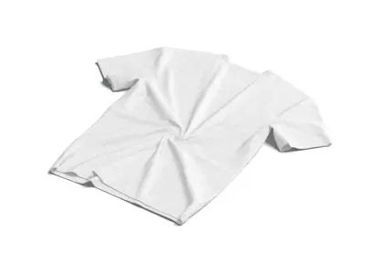 Flat Lay T-shirt front and back - twisted casual tshirt Low-poly 3D model