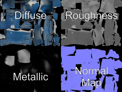 Denim Skirt with Frayed Hem and Studs Model Pack Low-poly 3D model