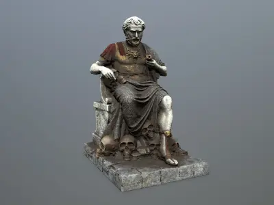 man statue Low-poly 3D model