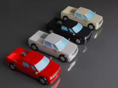 pickup unity vehicle pack Low-poly 3D model