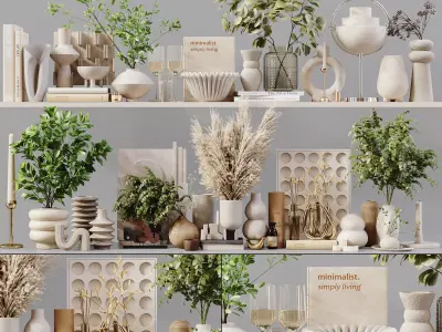 Decorative Set 227 Low-poly 3D model