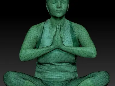 Woman in pink doing yoga 305 Low-poly 3D model