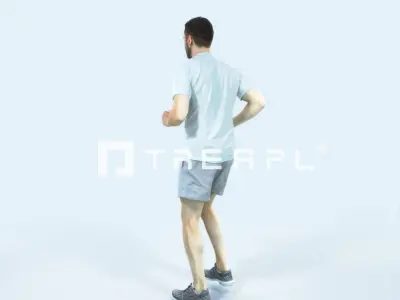 Portrait 07M Running Jogging Football Sports Man Low-poly 3D model purchase