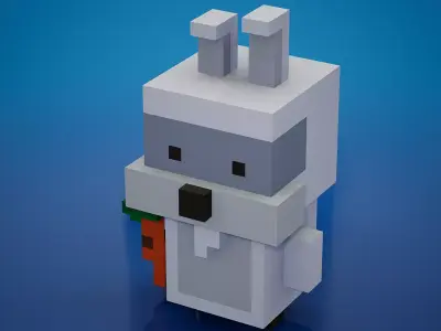 Voxel - Rabbit Low-poly 3D model