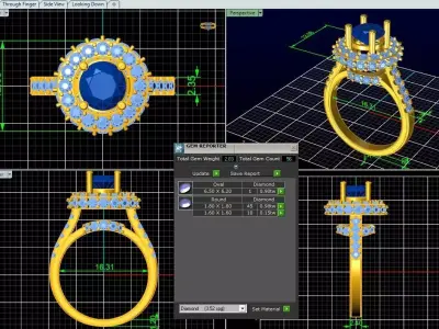  Diamond Wedding Ring 3D print model