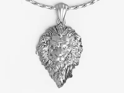 Lion pendant Silver Gold  Print 3D print model