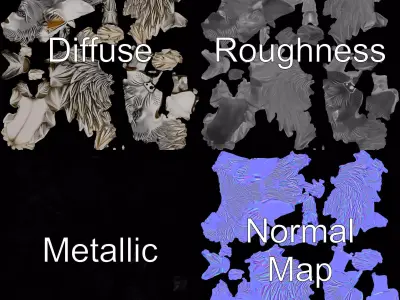 Silver Wolf Head Sculpture model pack Low-poly 3D model