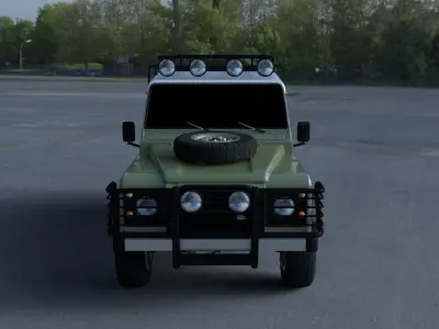 Land Rover Defender 110 Hard Top wo interior HDRI 3D model