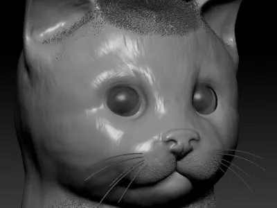 Cat head Low-poly 3D model