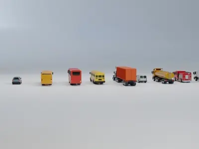 Vehicles Collection Lowpoly - 10 Items set Low-poly 3D model