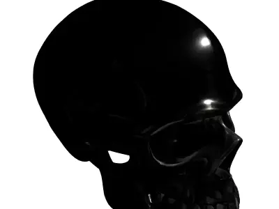 Stylized Metallic Skull 3D Model Low-poly 3D model