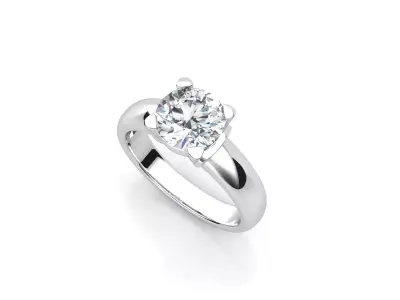 dmc-09 solitaire engagement ring gold 3D print model