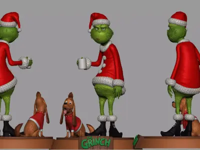 Grinch s Morning Coffee  Holiday Grump 3D Print Set 3D print model