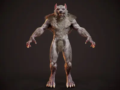 WereWolf Wild Realistic Low-poly 3D model