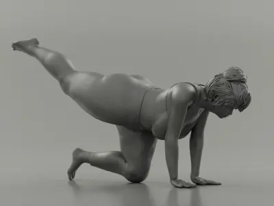 Fat Girl Doing Sport 3D print model