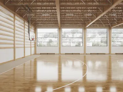 Gymnasium empty basketball court 3D model